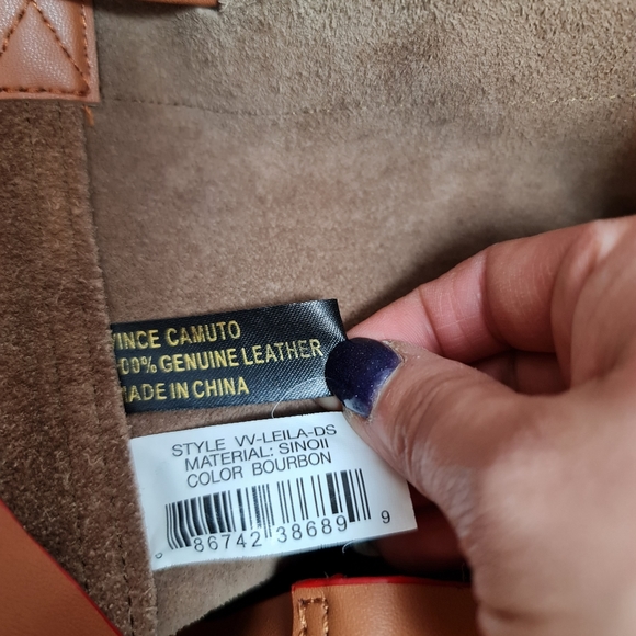 ★MOVING SALE★ Vince Camuto 'Leila' oversized drawstring bucket tote in Bourbon - Picture 8 of 9